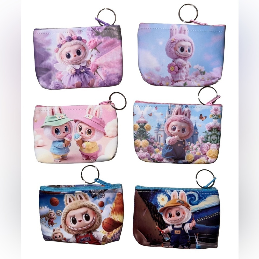 🧸 New! Adorable Monsters Zippered Coin and Keychain Purse